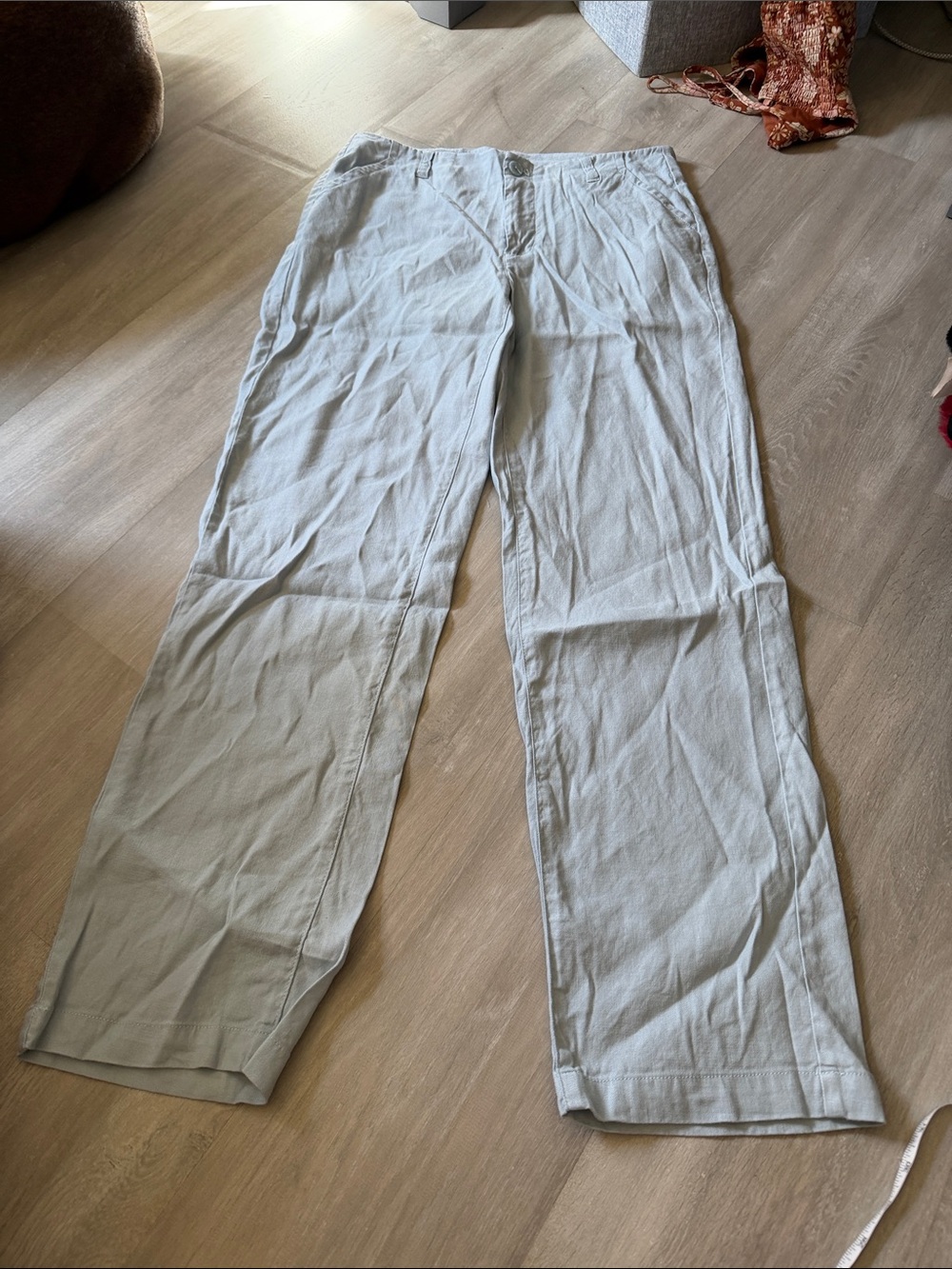 NYDJ baby blue linen blend pants size 2